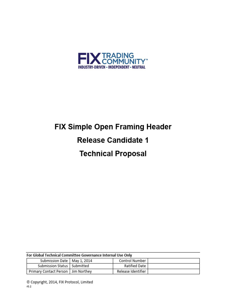 Simple Open Framing Header - RC1 - Technical Proposal | PDF | Computing ...