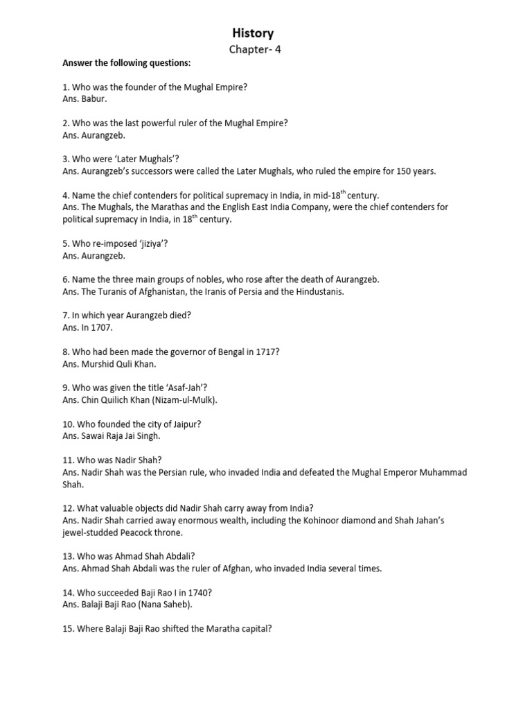 History (Chapter-4) | PDF