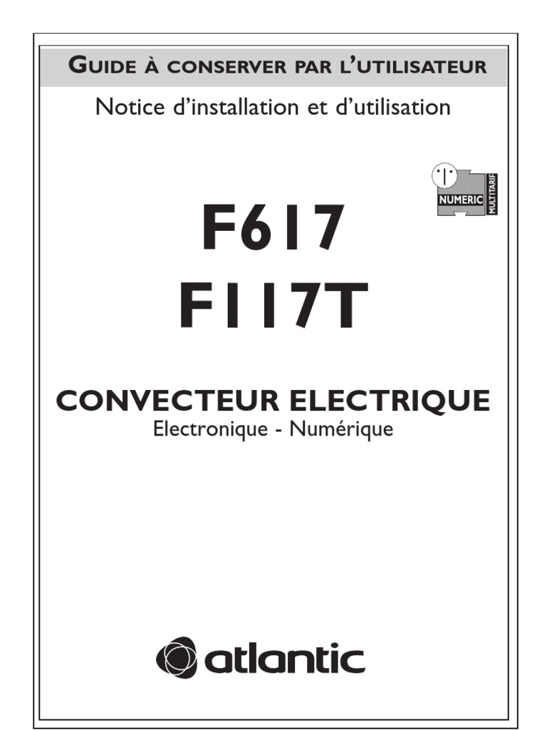 Notice Radiateur Atlantic Pdf Chauffage Electrique Electricite