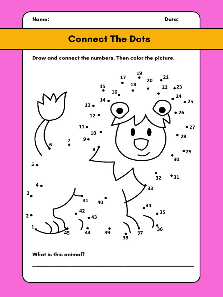 Colorful Dot To Dot Activity Worksheet in Cute Style | PDF