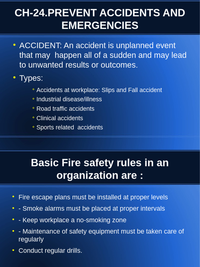 Ch-24. Prevent Accidents and Emergencies | PDF