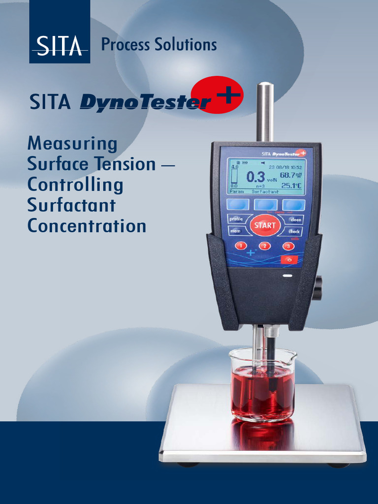 SITA DynoTester+ for Surface Tension Measurement | PDF | Surface Tension