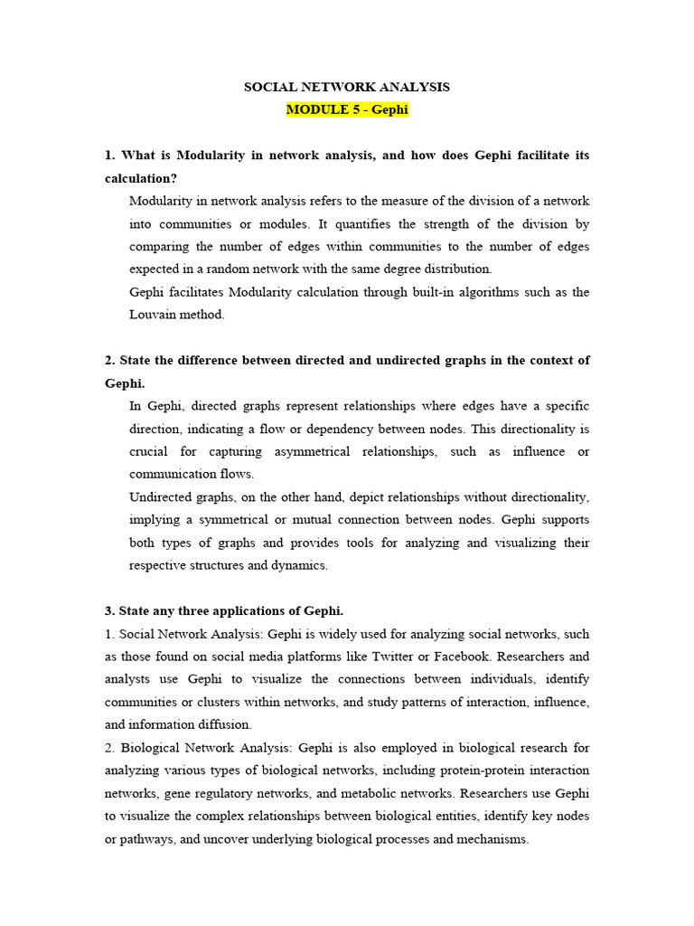 Gephi for Social Network Analysis | PDF | Computer Network | Applied ...