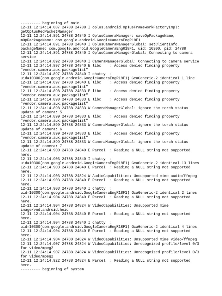Oplus Camera Manager Log Analysis | PDF | Computing | Software