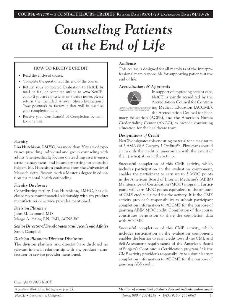 End of Life | PDF | Palliative Care | End Of Life Care