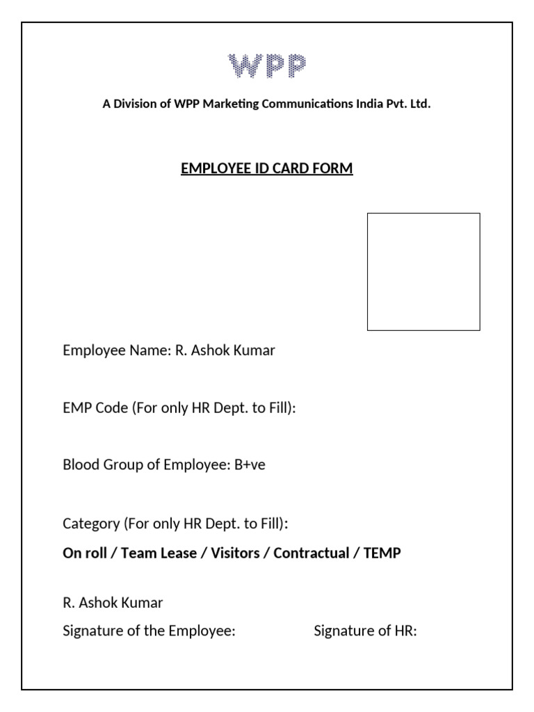 TeamLease Employee ID Card Format | PDF