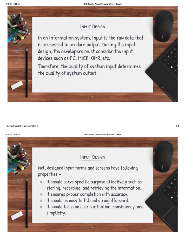 Input Output Form Design Overview | PDF
