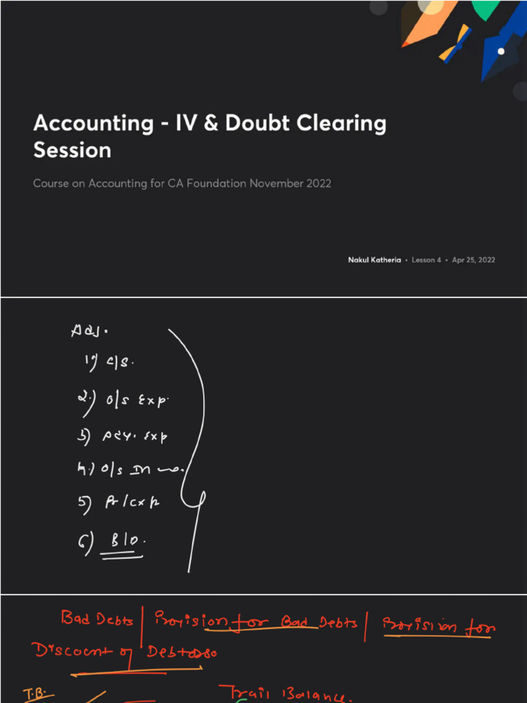 Accounting IV Doubt Clearing Session With Anno | PDF