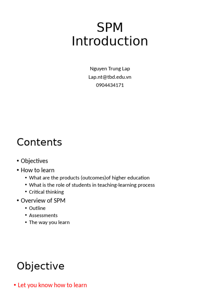 SPM Introduction | PDF
