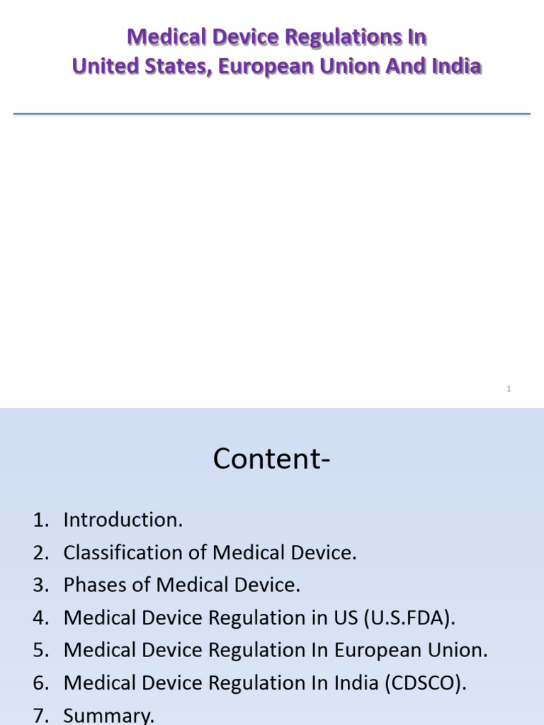 Medical Device Regulations Overview | PDF | Medical Device | Federal Food