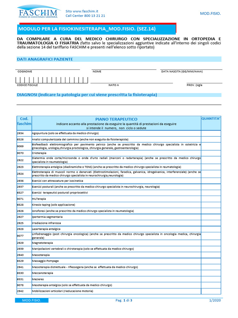 Modulo Faschim Fisioterapia | PDF