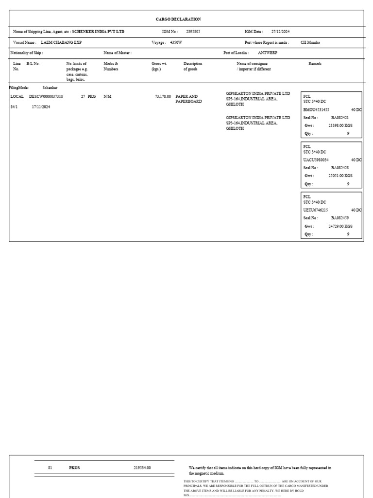 Crvreport - 2025-01-07T165907.049 | PDF | Ships | Water Transport