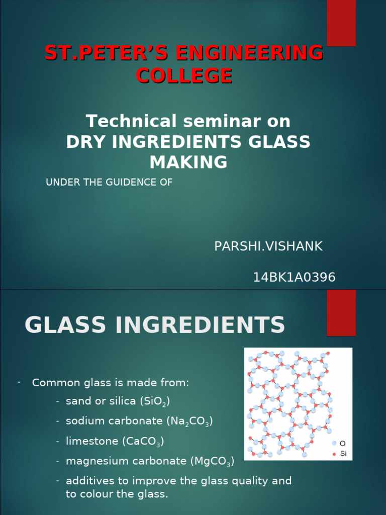 Technical Seminar | PDF | Glasses | Silicon Dioxide