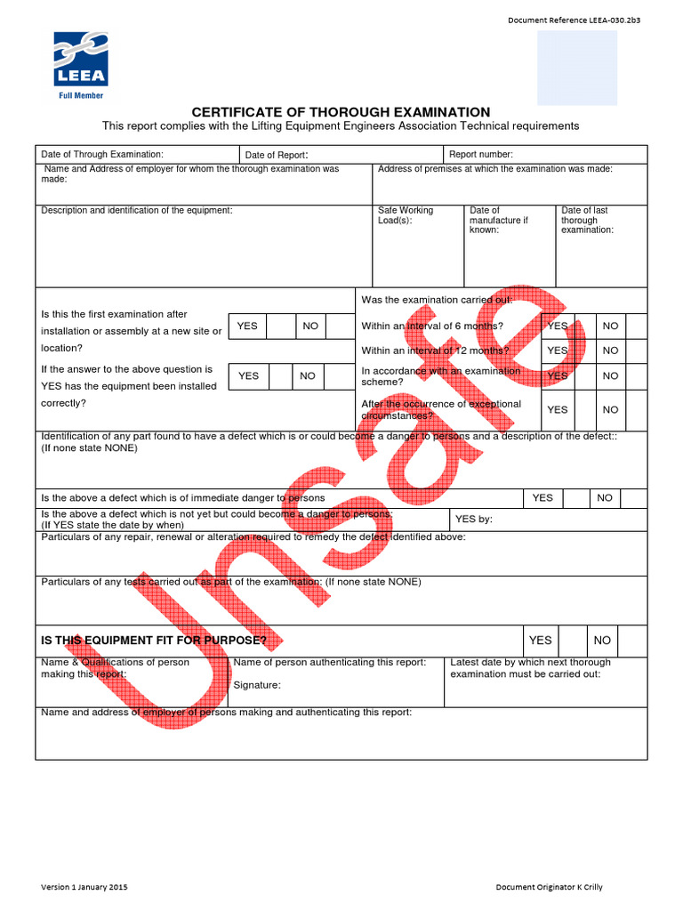 LEEA-030.2b3 Certificate of Thorough Examination-Unsafe (Overseas ...