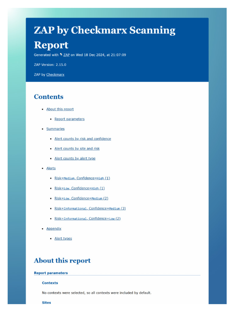 Screencapture File C Users Dryst Documents 2024 12 18 ZAP Report | PDF