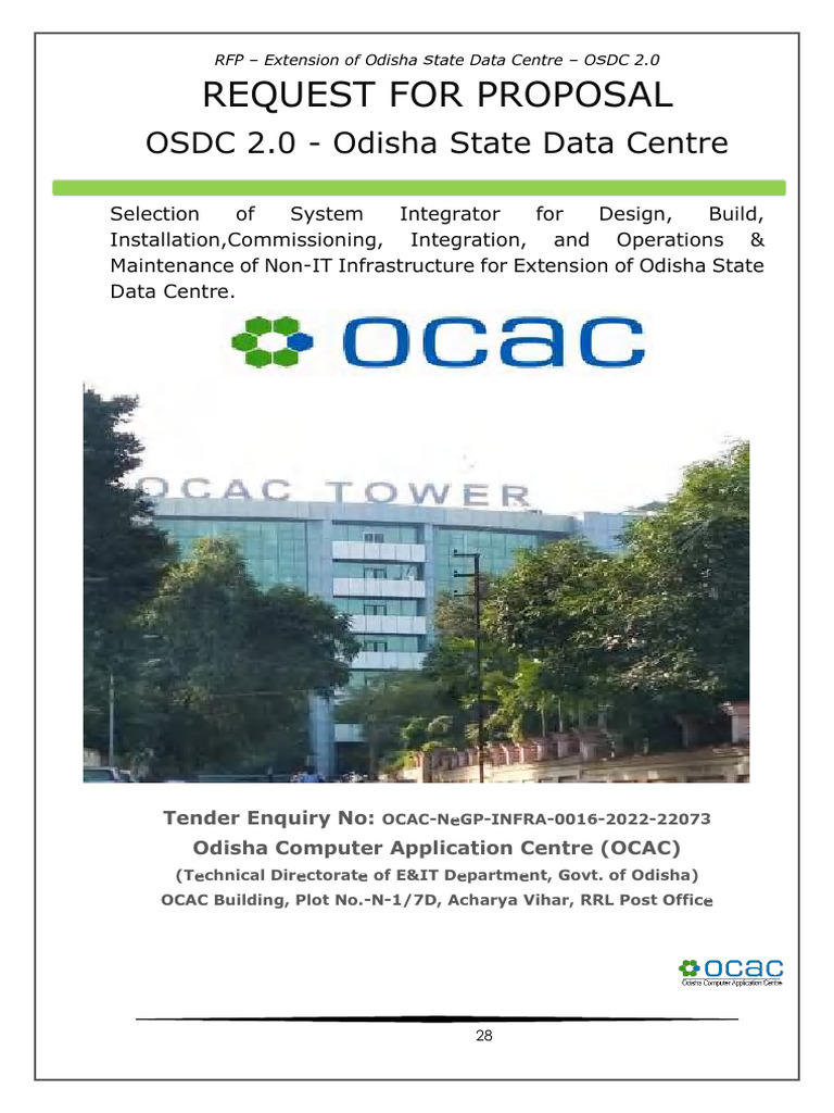 OSDC 2.0 RFP for Data Centre Extension | PDF | Request For Proposal ...