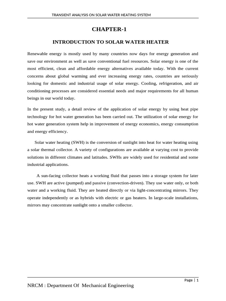 Solar Water Heating System Analysis | PDF | Computer Aided Design ...