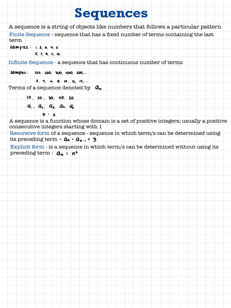 Math | PDF | Summation | Sequence