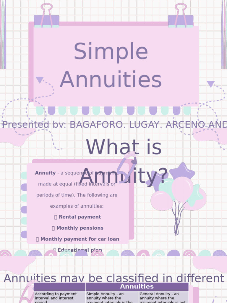 Group4 - Simple Annuities | PDF | Personal Finance | Mathematical Finance