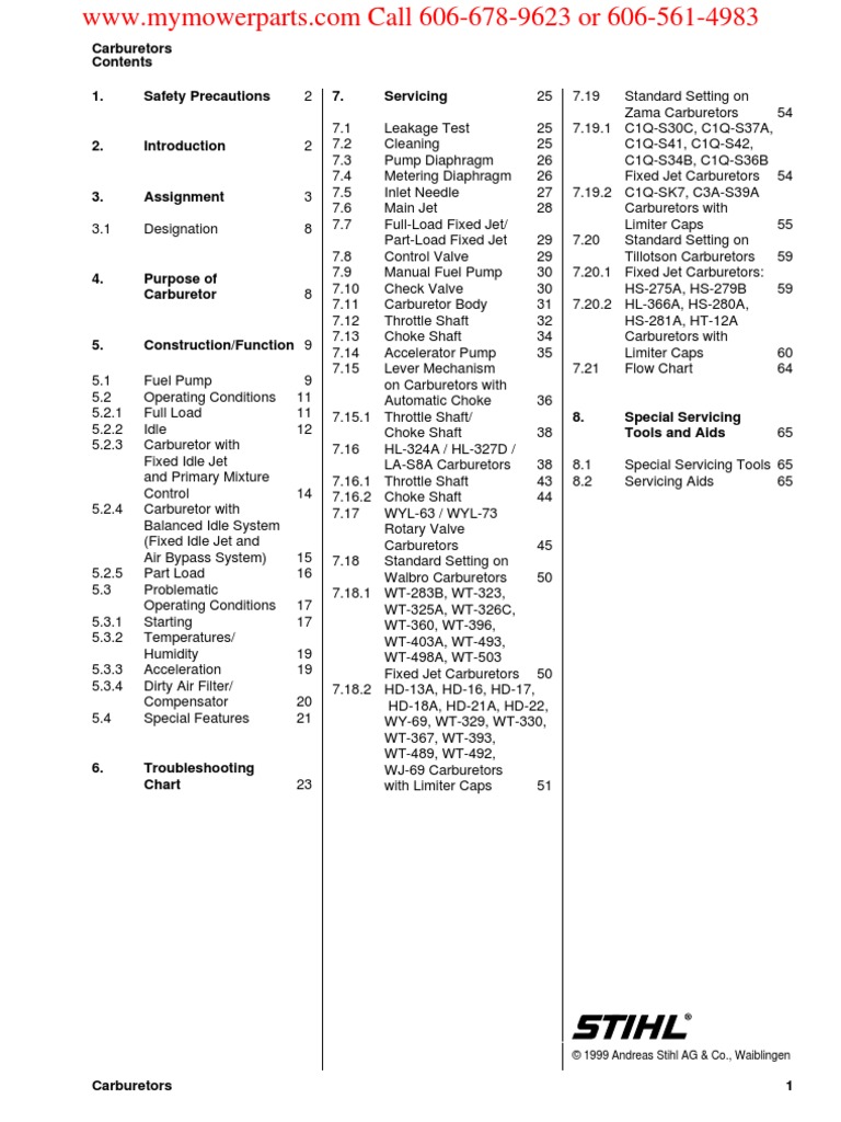Carburetor Repair Manual PDF Carburetor Throttle