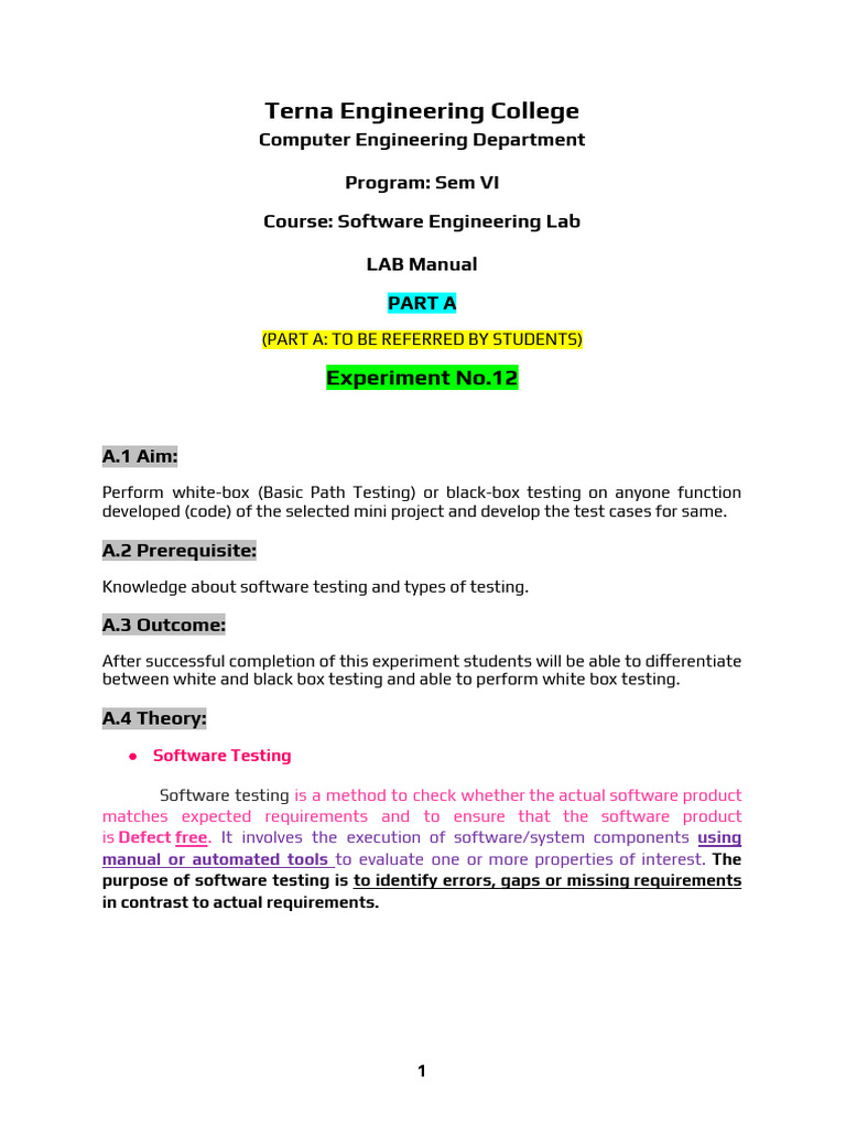 Amey B-50 Software Engineering Lab Experiment-12 | PDF | Software ...
