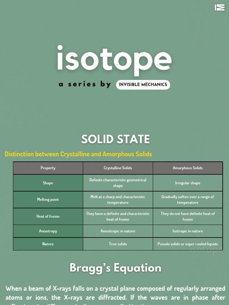 Crystalline vs Amorphous Solids Explained | PDF | Crystal Structure | Ion
