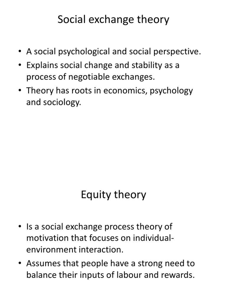 Social Exchange Theory | PDF