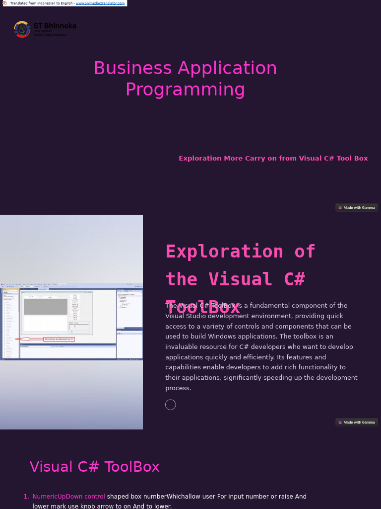 Visual C# Toolbox Controls Overview | PDF | Computing | Software
