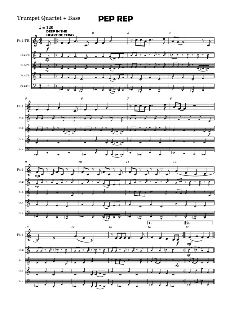 Trumpet Quartet Sheet Music Collection | PDF