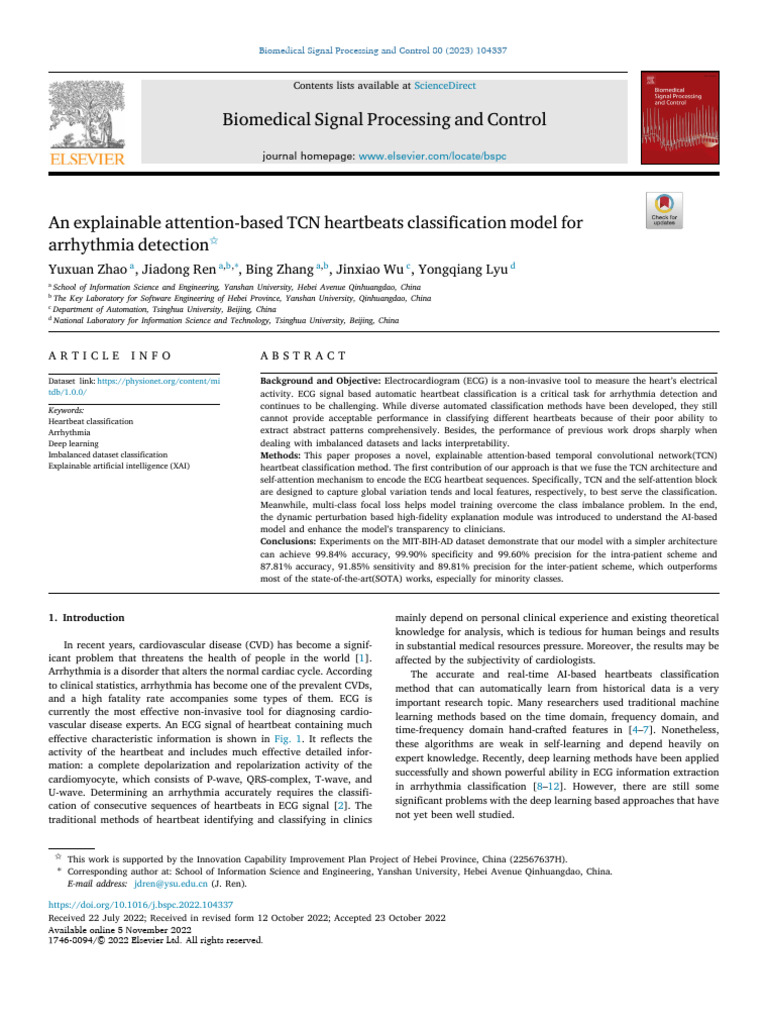 An Explainable Attention-Based TCN Heartbeats Classification Model For ...