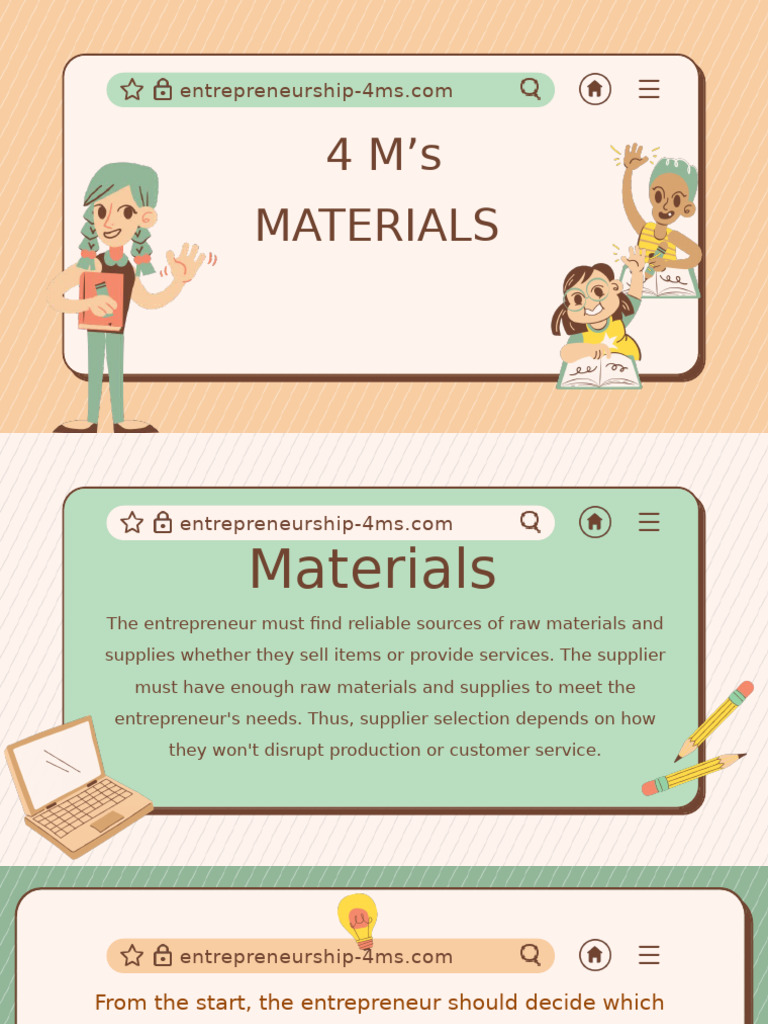 4M'S Materials & Machine | PDF | Logistics | Supply Chain