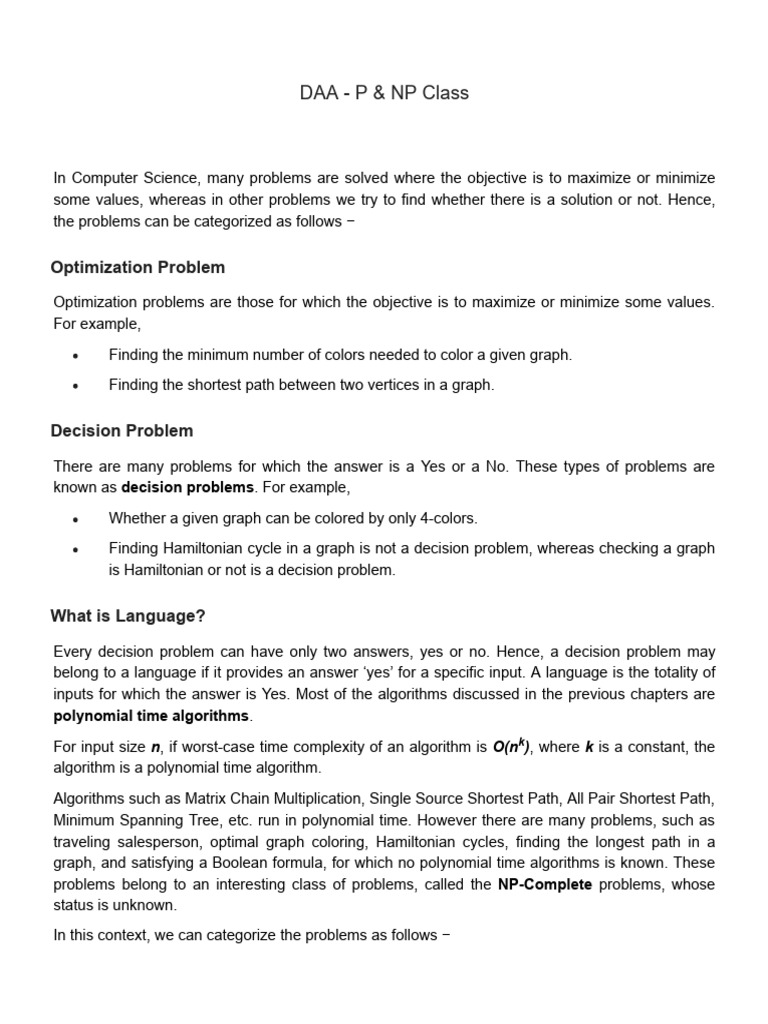 P and NP | PDF | Time Complexity | Computational Complexity Theory