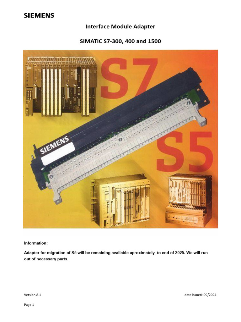 S5 to S7 Interface Module Adapter Guide | PDF | Power Supply ...