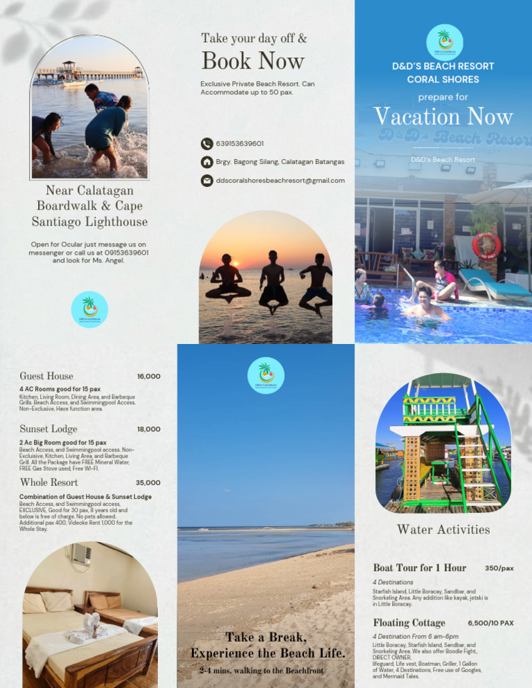Blue Minimalist Travel Hotel Trifold Brochure | PDF | Resort ...