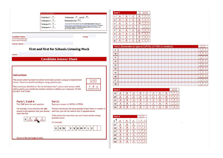 b2 Answersheet Correct | PDF
