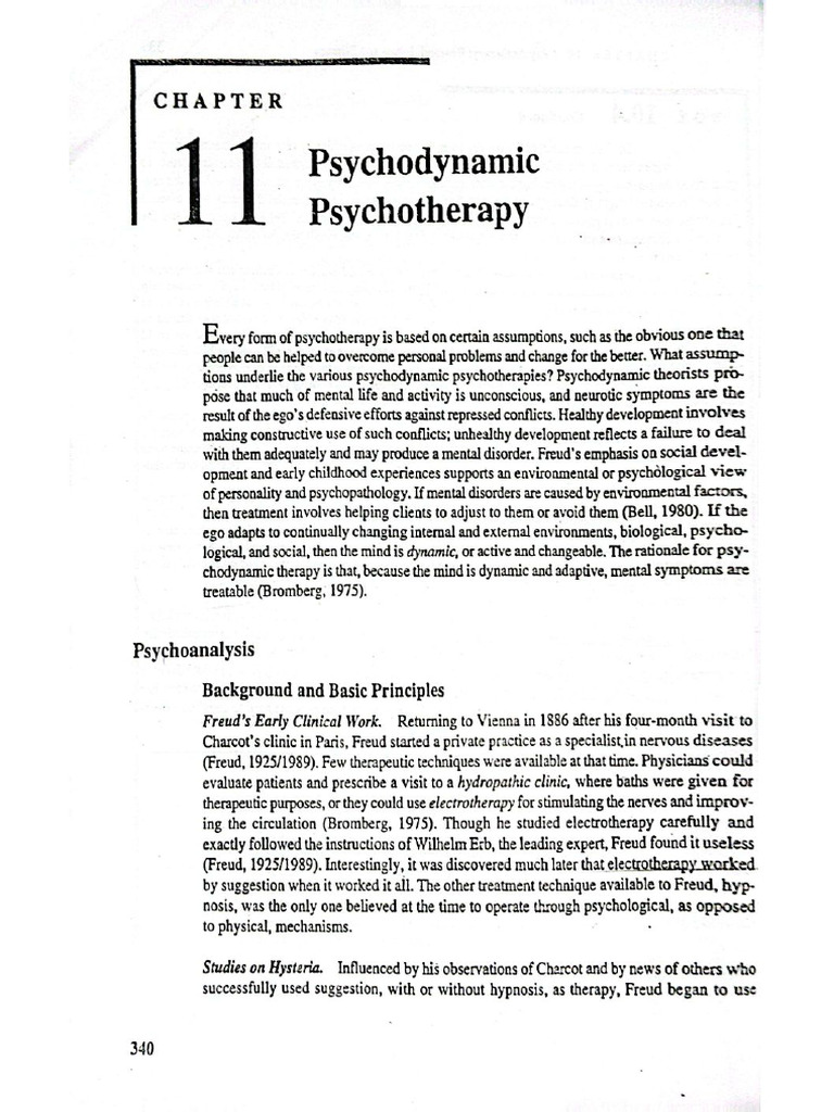 Psychodynamic Psychotherapy Clinical | PDF