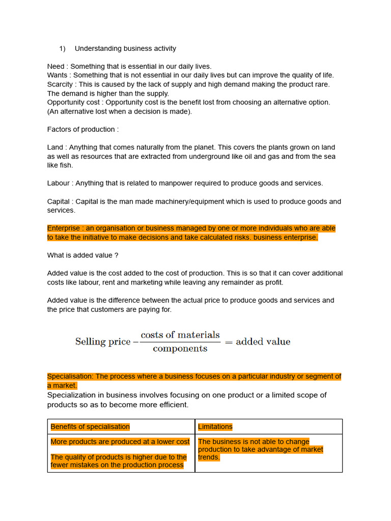 Business revision notes | PDF | Marketing Research | Market Segmentation