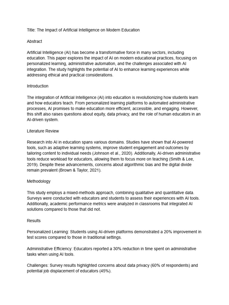 AI's Role in Transforming Education | PDF | Artificial Intelligence ...