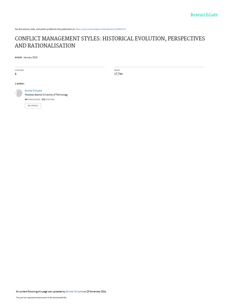Conflict Management Styles Overview | PDF | Conflict Resolution ...