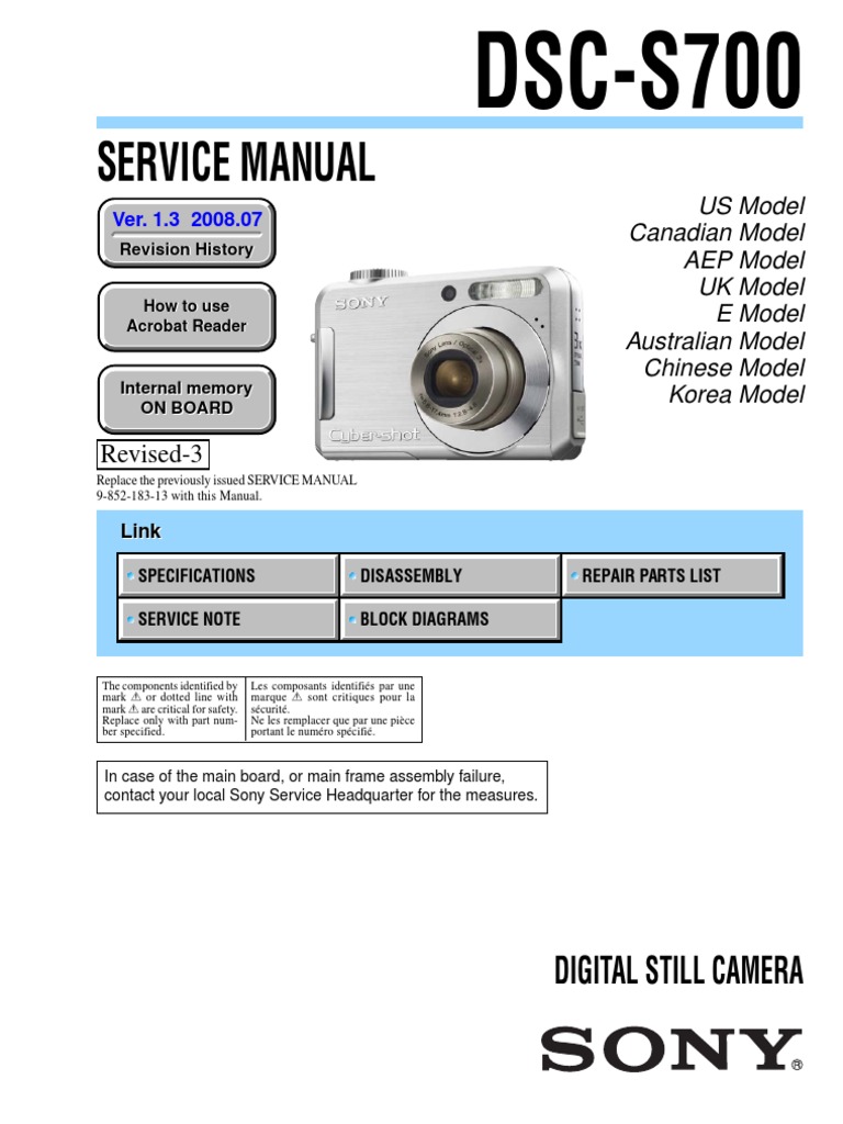 SONY DSC-S700 SERVICE MANUAL VER 1.3 2008.07 REV-3 (9-852-183-14) |  Soldering | Usb Flash Drive