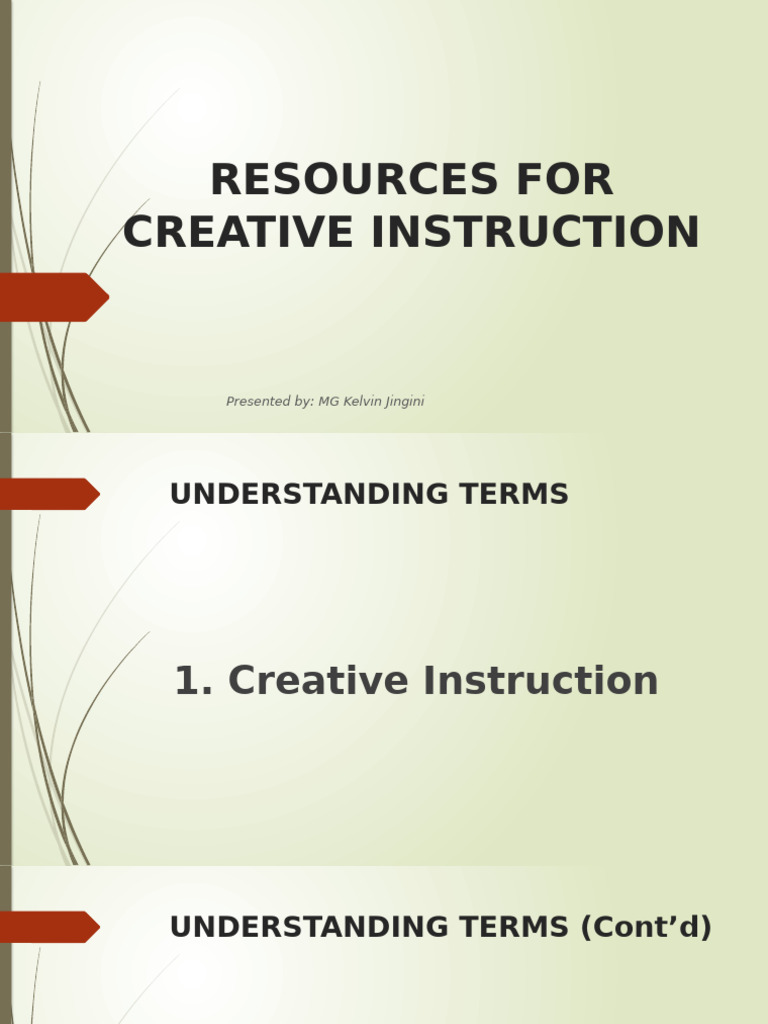 Creative Instruction Resources Guide | PDF | Teachers | Behavior ...