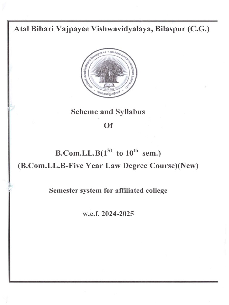 .LL.B Syllabus - Compressed | PDF
