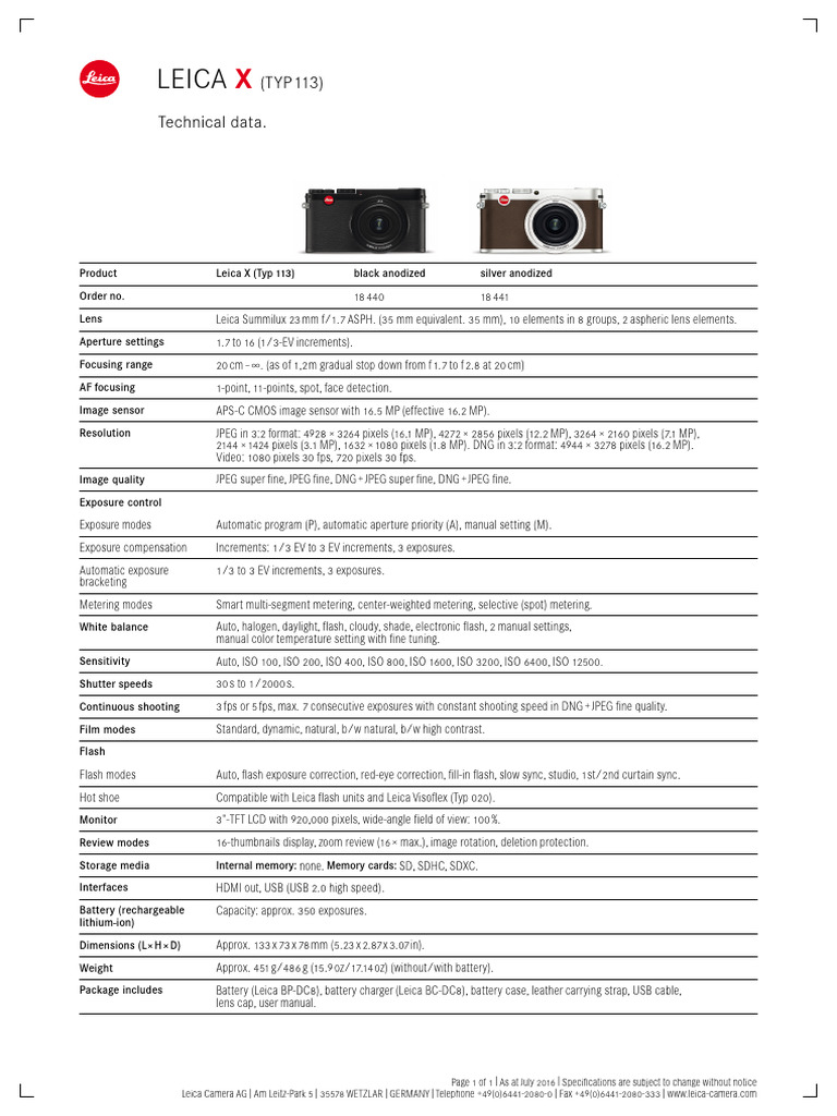 leica-x-specs-pdf-exposure-photography-film-speed