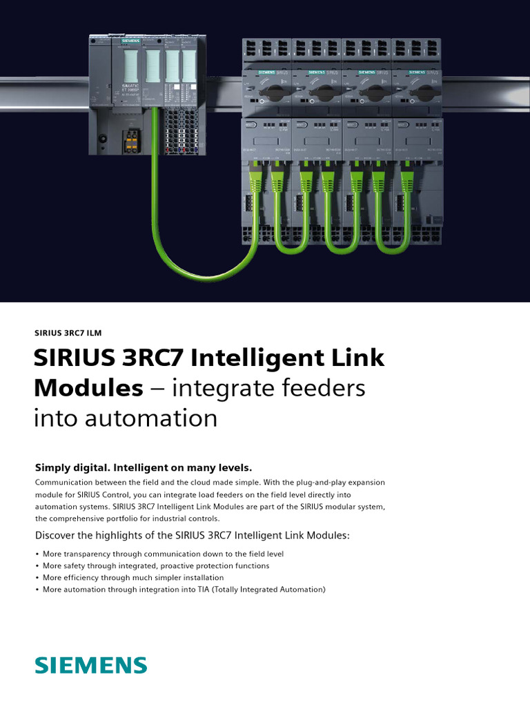 Siemens SIRIUS 3RC7 ILM Overview | PDF | Automation | Computer Science