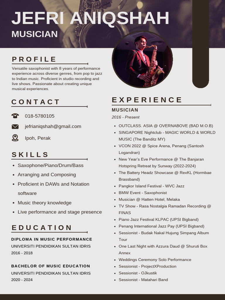 Versatile Musician and Performer Profile | PDF | Performing Arts ...