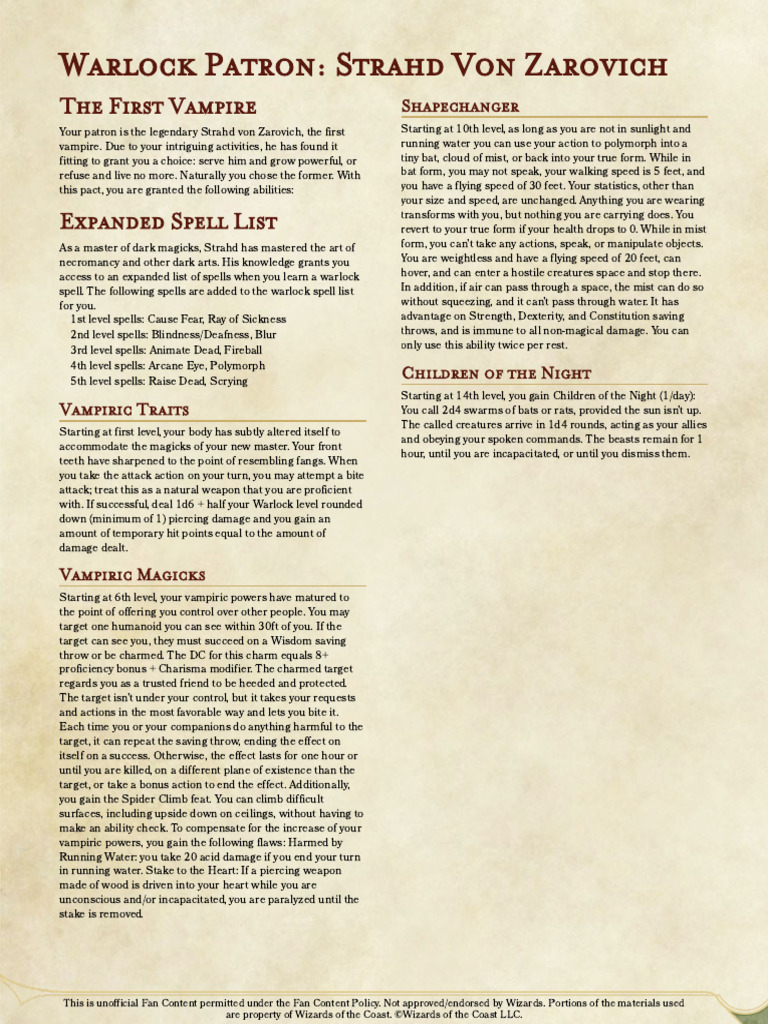 Warlock patron strahd von zarovich pdf