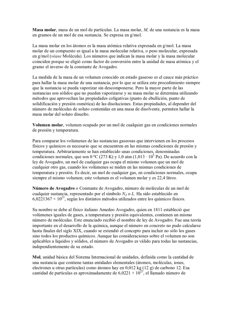 Masa Molar PDF