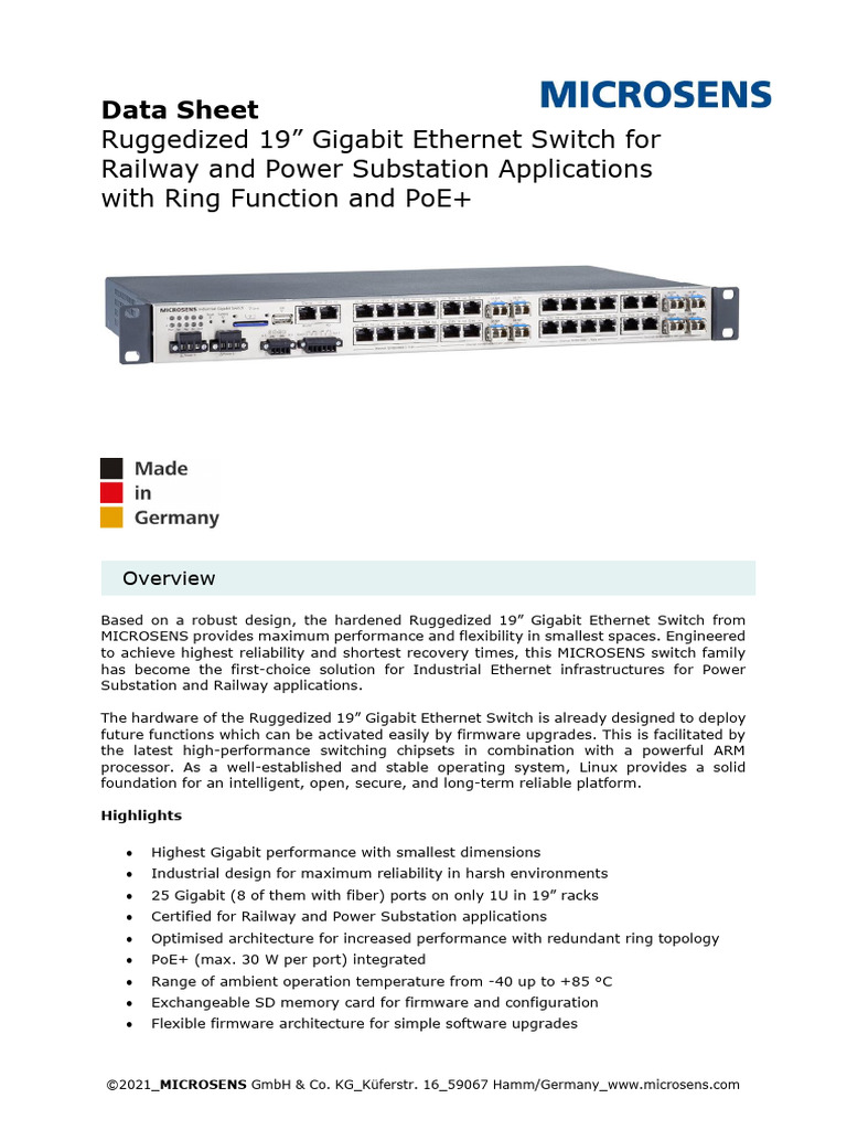 Ruggedized Gigabit Ethernet Switch for Rail | PDF | Network Switch ...