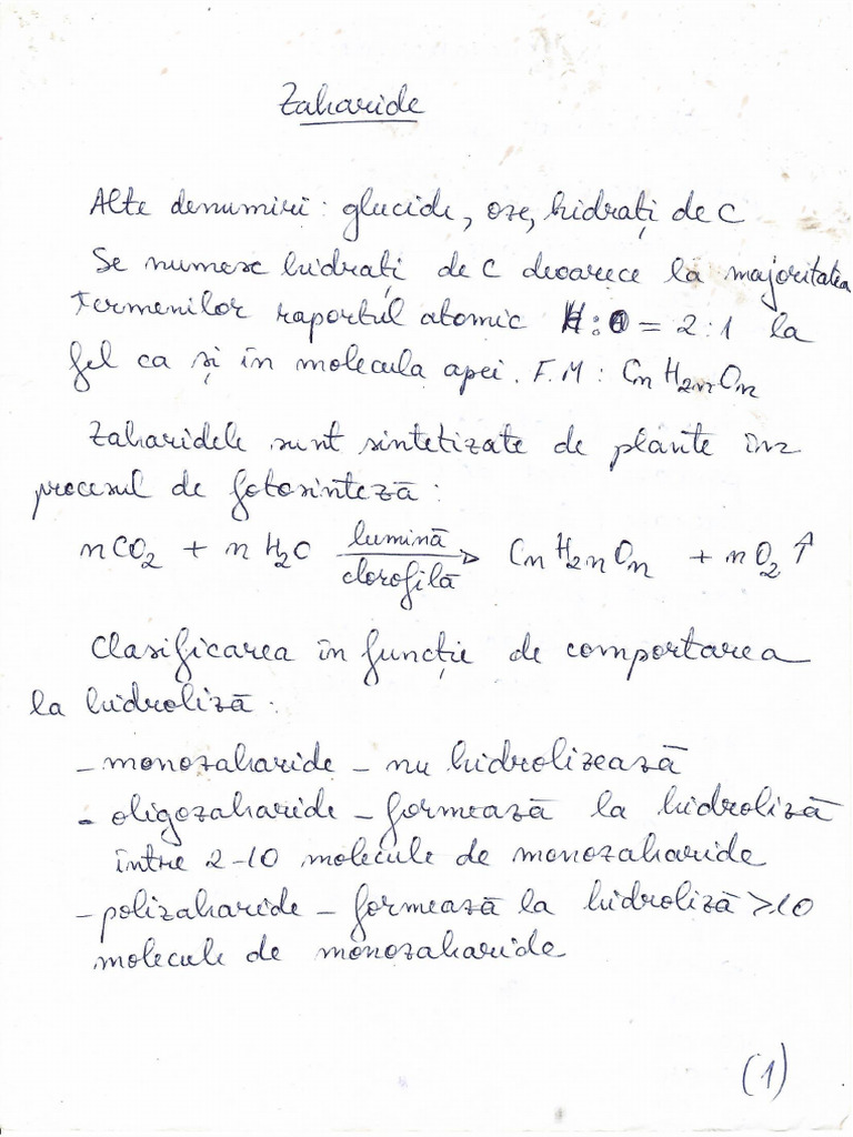 Notite Zaharide | PDF