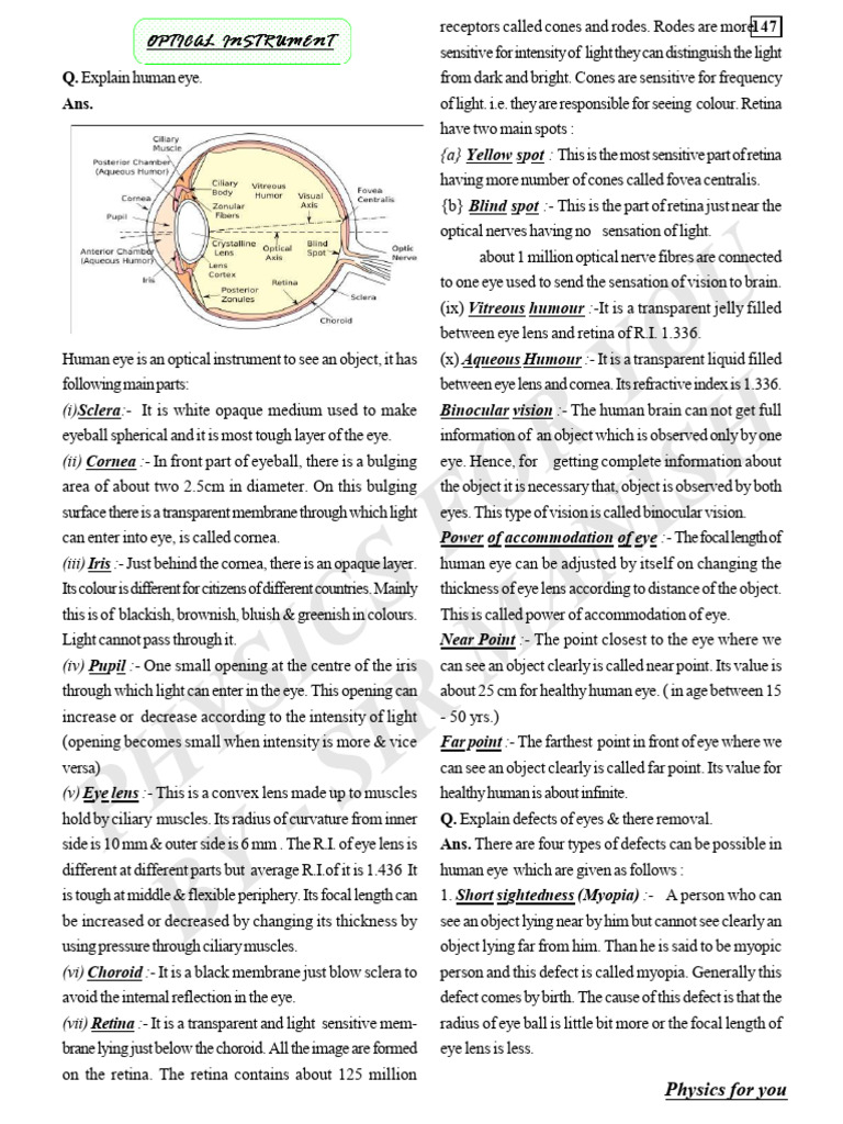 12 I 1 (Optical Instrument) | PDF | Eye | Human Eye